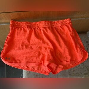NWOT Under Armour Women's Bright Orange Athletic Shorts Sized Medium